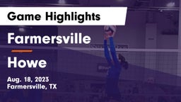 Farmersville  vs Howe Game Highlights - Aug. 18, 2023