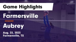 Farmersville  vs Aubrey Game Highlights - Aug. 22, 2023