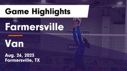 Farmersville  vs Van  Game Highlights - Aug. 26, 2023