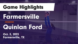 Farmersville  vs Quinlan Ford Game Highlights - Oct. 3, 2023