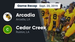 Recap: Arcadia  vs. Cedar Creek  2019
