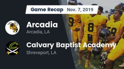 Recap: Arcadia  vs. Calvary Baptist Academy  2019
