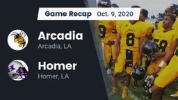 Recap: Arcadia  vs. Homer  2020