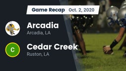Recap: Arcadia  vs. Cedar Creek  2020