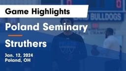 Poland Seminary  vs Struthers  Game Highlights - Jan. 12, 2024