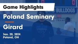 Poland Seminary  vs Girard  Game Highlights - Jan. 20, 2024