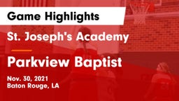 St. Joseph's Academy  vs Parkview Baptist  Game Highlights - Nov. 30, 2021