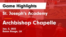 St. Joseph's Academy  vs Archbishop Chapelle  Game Highlights - Jan. 5, 2022