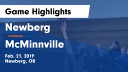 Newberg  vs McMinnville  Game Highlights - Feb. 21, 2019