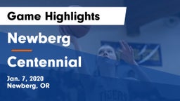 Newberg  vs Centennial Game Highlights - Jan. 7, 2020