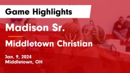 Madison Sr.  vs Middletown Christian  Game Highlights - Jan. 9, 2024