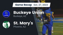 Recap: Buckeye Union  vs. St. Mary's  2023