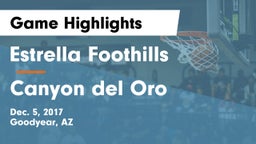Estrella Foothills  vs Canyon del Oro  Game Highlights - Dec. 5, 2017