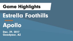 Estrella Foothills  vs Apollo  Game Highlights - Dec. 29, 2017