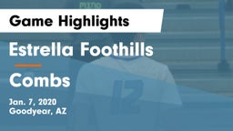 Estrella Foothills  vs Combs Game Highlights - Jan. 7, 2020