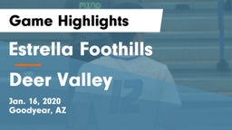 Estrella Foothills  vs Deer Valley Game Highlights - Jan. 16, 2020