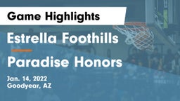 Estrella Foothills  vs Paradise Honors  Game Highlights - Jan. 14, 2022