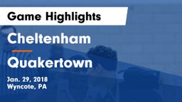 Cheltenham  vs Quakertown  Game Highlights - Jan. 29, 2018