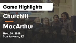 Churchill  vs MacArthur  Game Highlights - Nov. 30, 2018