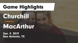 Churchill  vs MacArthur  Game Highlights - Jan. 9, 2019