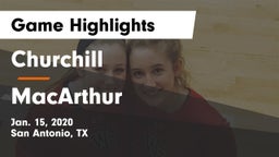 Churchill  vs MacArthur  Game Highlights - Jan. 15, 2020