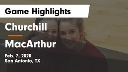 Churchill  vs MacArthur  Game Highlights - Feb. 7, 2020