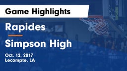 Rapides  vs Simpson High Game Highlights - Oct. 12, 2017