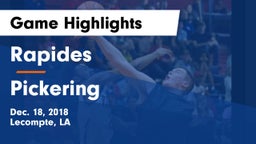 Rapides  vs Pickering  Game Highlights - Dec. 18, 2018