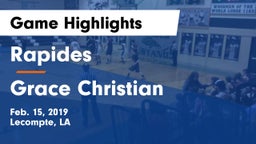 Rapides  vs Grace Christian Game Highlights - Feb. 15, 2019