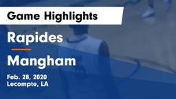 Rapides  vs Mangham  Game Highlights - Feb. 28, 2020