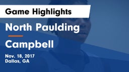 North Paulding  vs Campbell  Game Highlights - Nov. 18, 2017