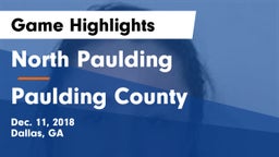 North Paulding  vs Paulding County  Game Highlights - Dec. 11, 2018