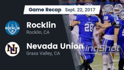 Recap: Rocklin  vs. Nevada Union  2017