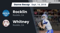 Recap: Rocklin  vs. Whitney  2018
