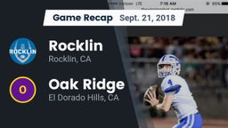 Recap: Rocklin  vs. Oak Ridge  2018