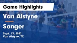 Van Alstyne  vs Sanger  Game Highlights - Sept. 13, 2022