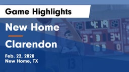 New Home  vs Clarendon Game Highlights - Feb. 22, 2020