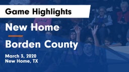 New Home  vs Borden County  Game Highlights - March 3, 2020