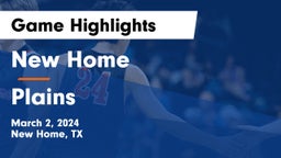 New Home  vs Plains  Game Highlights - March 2, 2024