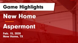 New Home  vs Aspermont Game Highlights - Feb. 15, 2020