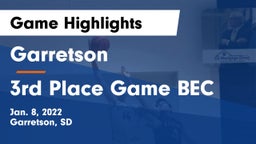 Garretson  vs 3rd Place Game BEC Game Highlights - Jan. 8, 2022