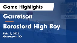 Garretson  vs Beresford High Boy Game Highlights - Feb. 8, 2022