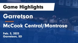 Garretson  vs McCook Central/Montrose  Game Highlights - Feb. 3, 2023