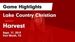 Lake Country Christian  vs Harvest Game Highlights - Sept. 17, 2019