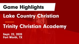 Lake Country Christian  vs Trinity Christian Academy Game Highlights - Sept. 22, 2020