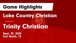 Lake Country Christian  vs Trinity Christian  Game Highlights - Sept. 25, 2020