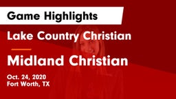 Lake Country Christian  vs Midland Christian  Game Highlights - Oct. 24, 2020