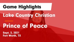 Lake Country Christian  vs Prince of Peace  Game Highlights - Sept. 3, 2021