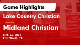 Lake Country Christian  vs Midland Christian  Game Highlights - Oct. 23, 2021