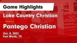 Lake Country Christian  vs Pantego Christian  Game Highlights - Oct. 8, 2022